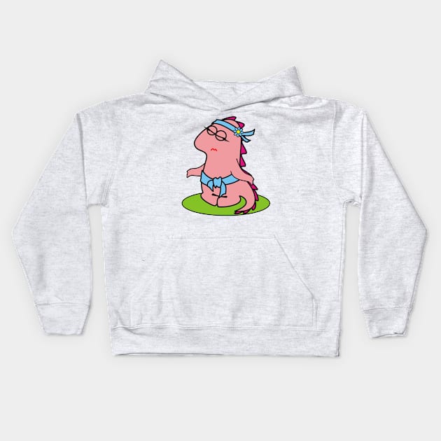 Yoga dragon girl Kids Hoodie by Atrixy